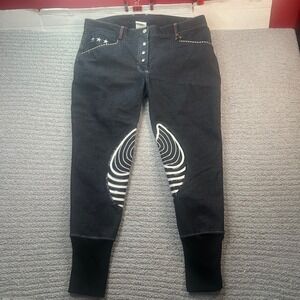 Piper Limited Edition USA Full Seat Breeches by SmartPak 34 stars &strips equine